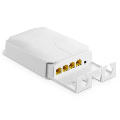 Outdoor 4 Port Gigabit PoE Extender, 1 in 3 Out PoE+ Repeater, 10/100/1000Mbps, IEEE 802.3 af/at 30W, Wall Mount Waterproof YuLinca POE Passthrough Switch