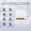 Outdoor 4 Port Gigabit PoE Extender, 1 in 3 Out PoE+ Repeater, 10/100/1000Mbps, IEEE 802.3 af/at 30W, Wall Mount Waterproof YuLinca POE Passthrough Switch view 2