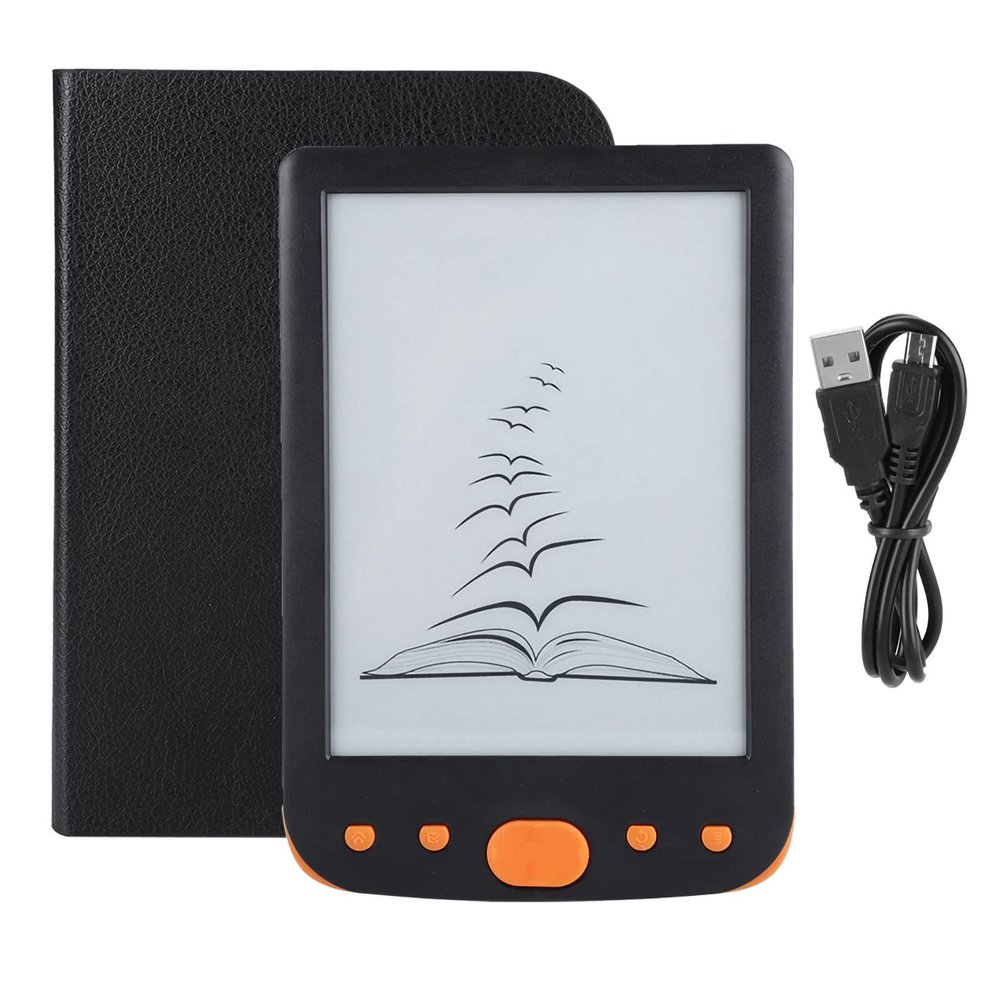 BK6025L 6inch E Book Reader, 8G Storage, Supports, Screen Lighting, E Ink Display for Reading Anytime, Anywhere (Orange)