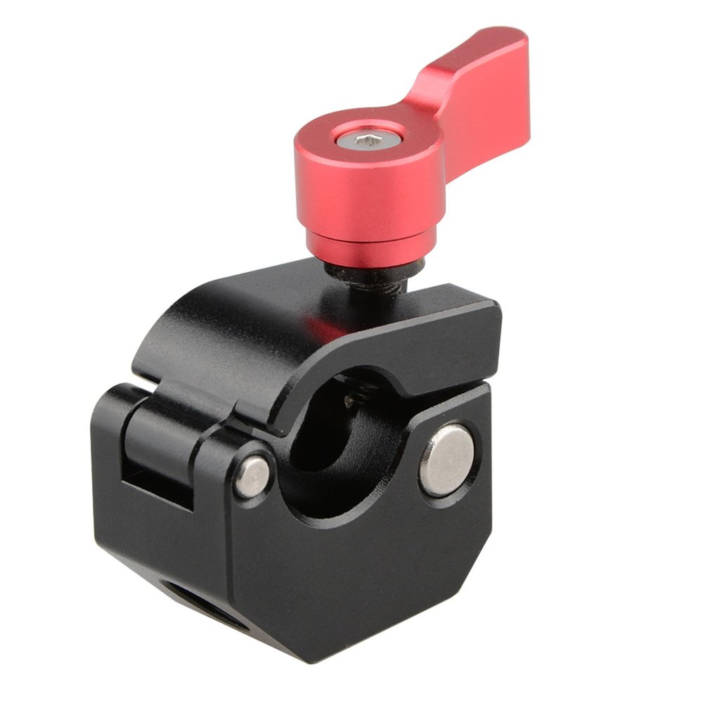 15mm Single Rod Holder Clamp with 1/4inch-20 3/8inch-16 Thread Screw Locating Pin Camera Accessories for Camera Cage