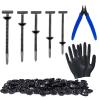 100 Pcs Nylon Universal Cable Tie Bucklestrap style buckle zip tie, Heavy Duty Self-Locking Push Pin Design for Quick and Effortless Car Daily Repair Fender, Bumper, Trunk Linerglovestie scissors) view 1