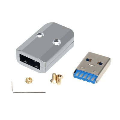 hejhncii USB3.0 Male Connectors Adapter with 6mm Opening for Fast Data Transmission and Device Charging in Aluminum Housing