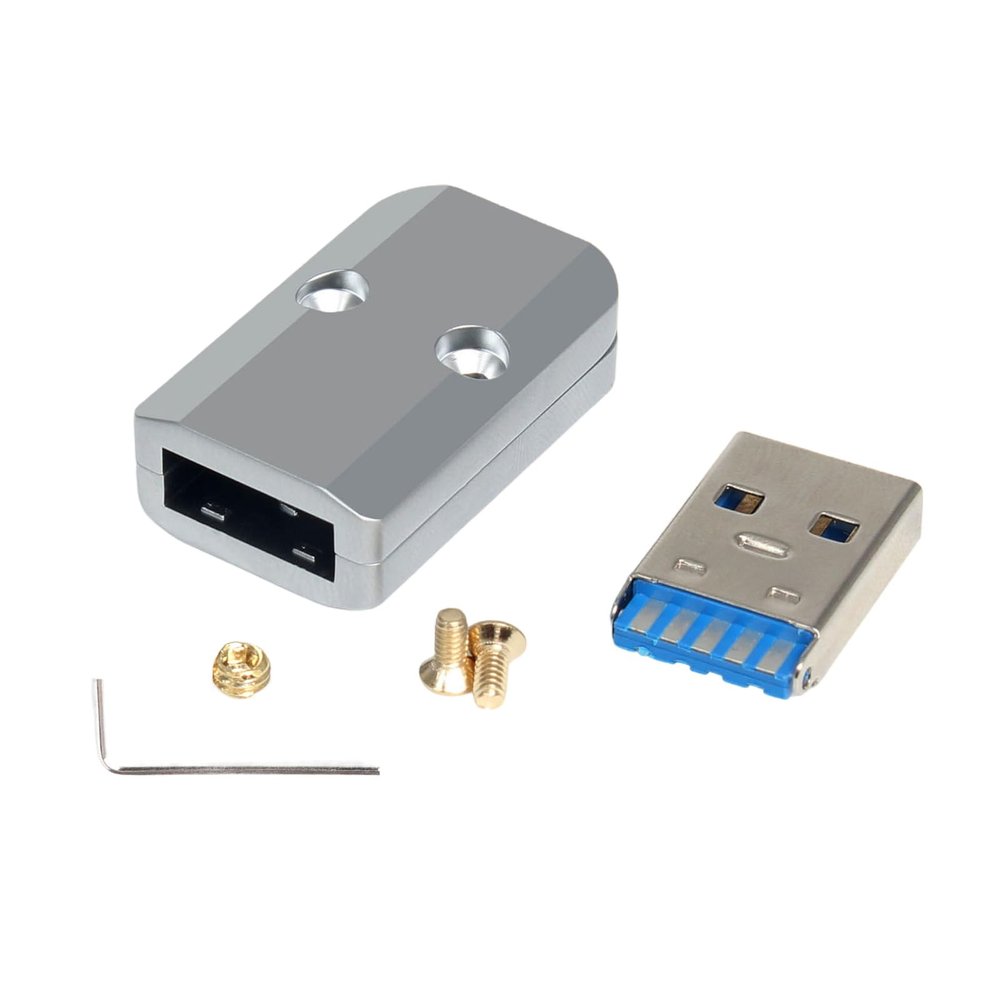 hejhncii USB3.0 Male Connectors Adapter with 6mm Opening for Fast Data Transmission and Device Charging in Aluminum Housing