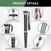 Manbily Camera Monopod Aluminum Portable Compact Lightweight Travel Monopod with Carrying Bag Walking Stick Handle, for DSLR Canon Nikon Sony Video Camcorder (Olive Green) view 4