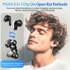 2 in 1 Clip on Open Ear Headphones Wireless Earbuds, 0 Delay Bluetooth 6.0, Ultra-long 140H Play, Auto L-R Recognition Touch Control, Hybrid Noise Reduction for Work Fitness Daily Use, Ctbuds Black view 2