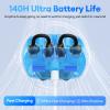 2 in 1 Clip on Open Ear Headphones Wireless Earbuds, 0 Delay Bluetooth 6.0, Ultra-long 140H Play, Auto L-R Recognition Touch Control, Hybrid Noise Reduction for Work Fitness Daily Use, Ctbuds Black view 4
