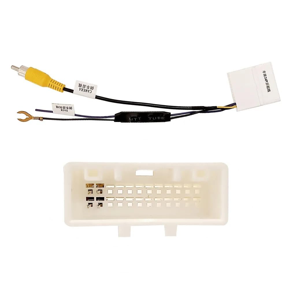 24Pin Retain OEM Fatory Car Parking Reverse Backup Rearview Camera Video in Cable Converter Adapter Plug for Toyota Selected Models