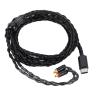 USB-C to Dual MMCX IEM Balance Earbud Cable, 8-Core OCC Silver-Plated HiFi Earphone Cable, Ultra-Flexible Digital Audio Upgrade for in-Ear Headphones (1.3m, Black) view 3