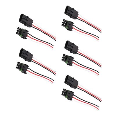 3 Pin Connector Waterproof 16-14 AWG 3-Wire Automotive Electrical Connectors Male and Female Way, 5Pair Accessory bb