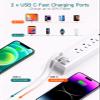 25ft Extension Cord - Flat Power Strip Surge Protector with 6 AC Outlets 4 USB (2 USB C), Wall Mount, 900 J, Multi Plug Outlet Extender for Home Office Dorm Room Essentials view 3