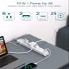 25ft Extension Cord - Flat Power Strip Surge Protector with 6 AC Outlets 4 USB (2 USB C), Wall Mount, 900 J, Multi Plug Outlet Extender for Home Office Dorm Room Essentials view 4