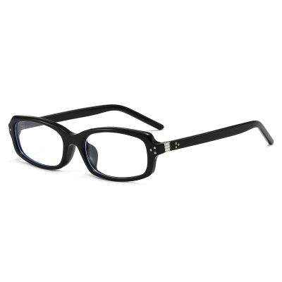 LJCZKA Small Rectangle Blue Light Blocking Glasses for Women Men Rectangular Computer Glasses Narrow Frame Anti Eyestrain
