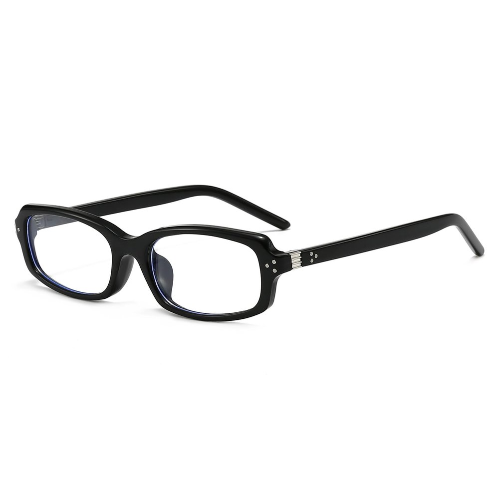 LJCZKA Small Rectangle Blue Light Blocking Glasses for Women Men Rectangular Computer Glasses Narrow Frame Anti Eyestrain