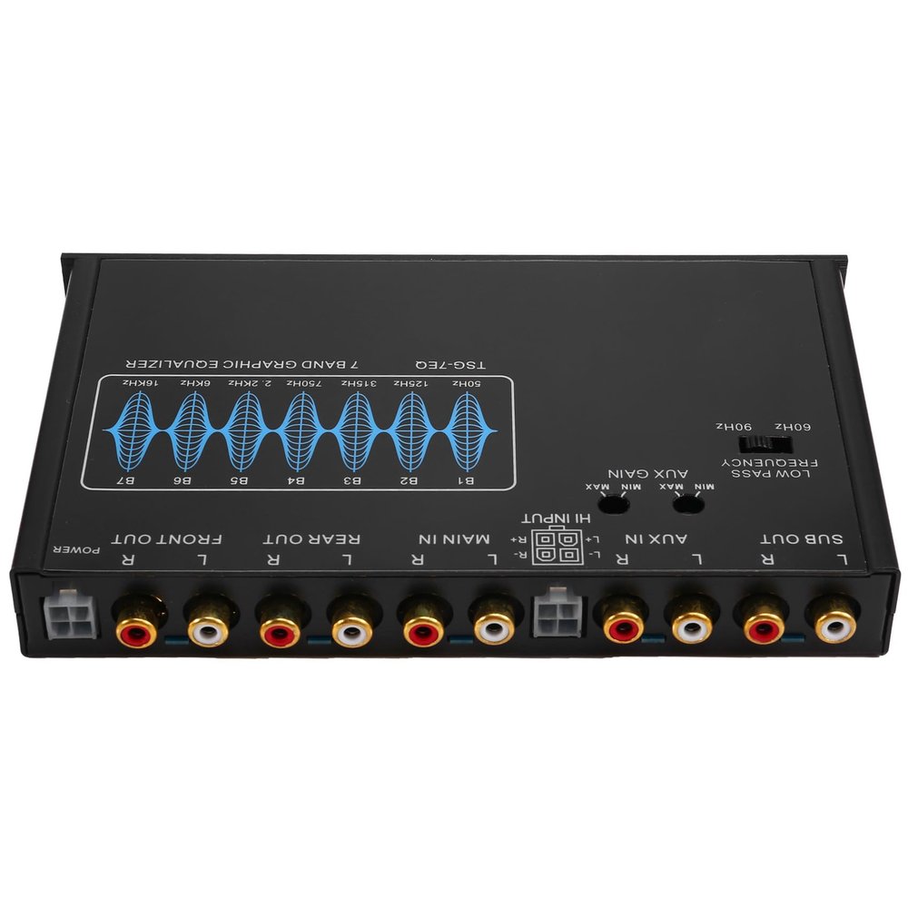 Yaregelun 7 Band Car Equalizer Audio EQ Tuning Crossover Amplifier Parametric Car Preamplifier Audio Equalizer +-12dB