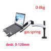 ADBWEKKF DL-GM112-LP1 Full Motion Aluminum Air Press Gas Spring Dual Arm Laptop Desktop Mount Swivel Grommet Hole Clamp Notebook Tray(for 0-58mm Desk) view 2