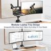 AVLT Laptop & 40 Inch Monitor Arm Pole Top Mount With USB-C USB-A Ports-Black, VESA Compatible, Supports 26.4 lbs (12 kg), Ultrawide Screen Fit, Adjustable Height, Tilt Swivel Rotate, Cable Management view 2