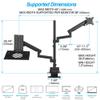 AVLT Laptop & 40 Inch Monitor Arm Pole Top Mount With USB-C USB-A Ports-Black, VESA Compatible, Supports 26.4 lbs (12 kg), Ultrawide Screen Fit, Adjustable Height, Tilt Swivel Rotate, Cable Management view 3