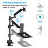 AVLT Laptop & 40 Inch Monitor Arm Pole Top Mount With USB-C USB-A Ports-Black, VESA Compatible, Supports 26.4 lbs (12 kg), Ultrawide Screen Fit, Adjustable Height, Tilt Swivel Rotate, Cable Management view 4