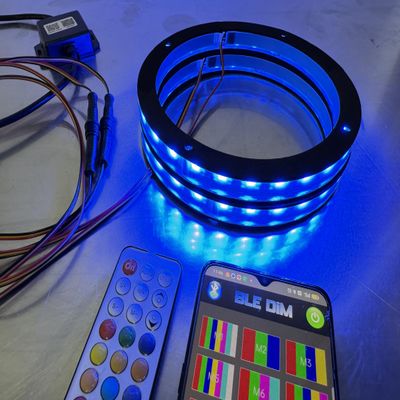 6.5''X2 RGB+White LED Speaker Ring for Car Truck Boat LED Subwoofer Audio Horn Lights Speaker Systems for Trucks Sandtoys Radio