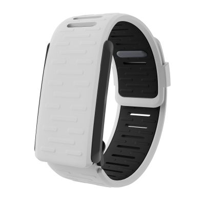 fitspur silicone wrist band compatible with whoop 4.0, sweatproof and waterproof replacement sportflex band (White black)