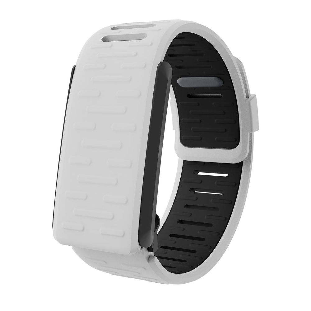 fitspur silicone wrist band compatible with whoop 4.0, sweatproof and waterproof replacement sportflex band (White black)