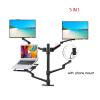 ADBWEKKF DK-6 Aluminum Silver Ergonomics Desk Mount 32" Monitor Desktop Bracket Laptop Notebook Tray with Live Video Light(DK-6P) view 2