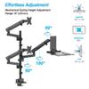 AVLT Laptop & Dual 40 Inch Stacking Monitor Arm Pole Top Mount with USB-C USB-A Ports-Black, Supports 26.4 lbs (12kg), Ultrawide Screen Fit, VESA Compatible, Multi-Screen, Ergonomic Workspace Upgrade view 4