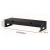 LUTRAYOHO Monitor Stand Riser with 2 Storage Drawers, Metal Computer Stand, Monitor Desk Stand Riser, for Laptop, Computer, Black and White Colours view 2