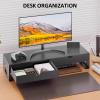 LUTRAYOHO Monitor Stand Riser with 2 Storage Drawers, Metal Computer Stand, Monitor Desk Stand Riser, for Laptop, Computer, Black and White Colours view 4