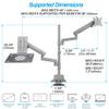 AVLT Laptop & 40 Inch Monitor Arm Pole Top Mount with USB-C USB-A Ports-Gray, VESA Compatible, Supports 26.4 lbs (12 kg), Ultrawide Screen Fit, Adjustable Height, Tilt Swivel Rotate, Cable Management view 3