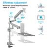 AVLT Laptop & 40 Inch Monitor Arm Pole Top Mount with USB-C USB-A Ports-Gray, VESA Compatible, Supports 26.4 lbs (12 kg), Ultrawide Screen Fit, Adjustable Height, Tilt Swivel Rotate, Cable Management view 4