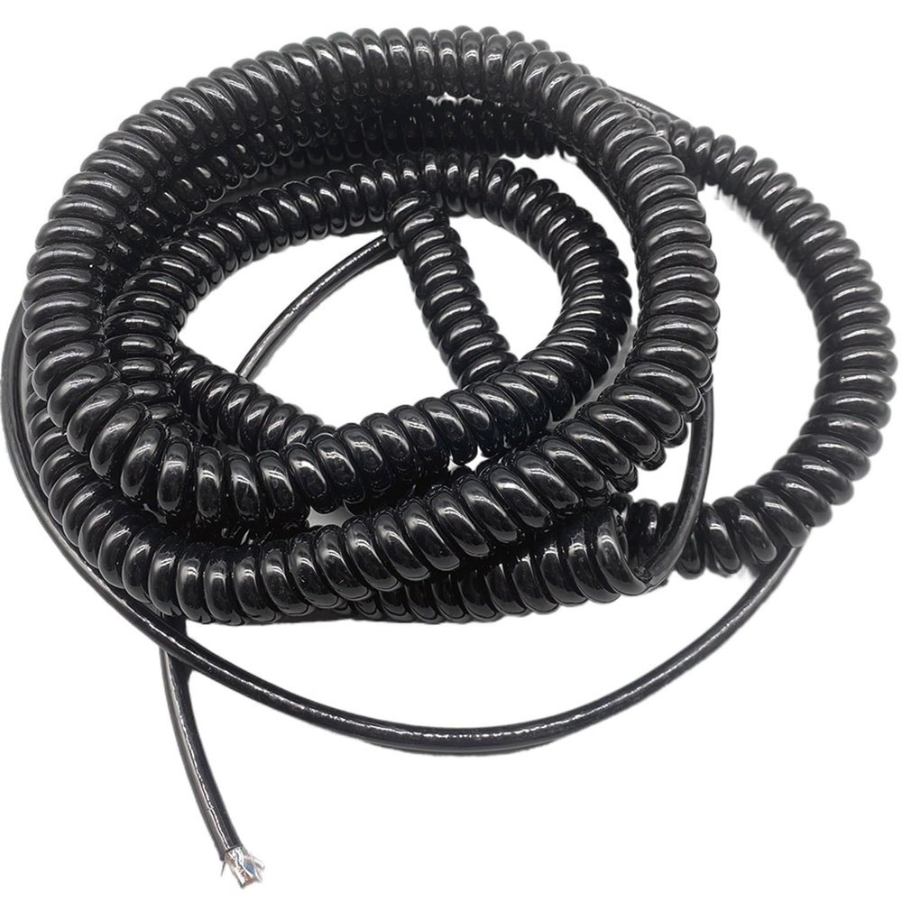 ACFFVBW Coiled Extension Cord, 8 Core 22AWG Spiral Network Cable Shielding Spring Wire(Stretch 5 Meters)