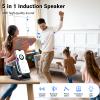 Induction Speaker with Phone Stand 5 in 1 Wireless Induction Bluetooth Audio for iPhone Android Phone Speakers Amplifier with Rechargeable Colorful Light, Birthday Gifts for Men Women Teens (Black) view 2