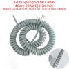 ACFFVBW Coiled Extension Cord, 4 Cores 22AWG Shrinkable Telescopic Wire Gray 0.3mm2 Cable 1 Meter 20 Meters Stretchable Cable(Stretch 2Meters) view 2