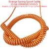 ACFFVBW Coiled Extension Cord, 2 Cores 20AWG 0.5mm2 Spiral Cable Orange Spring Shrinkable Cable Telescopic Wire Stretchable 1 Meter 5 Meters 10 Meters(Stretch 5 Meters) view 2