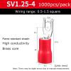 1000 Pcs Electrical Crimp Terminal SV1.25-3 European Fork Type Pre-Insulated Cold-Pressed Terminal, Y/U Type Brass Cable Lug, Copper Wire Connector view 2