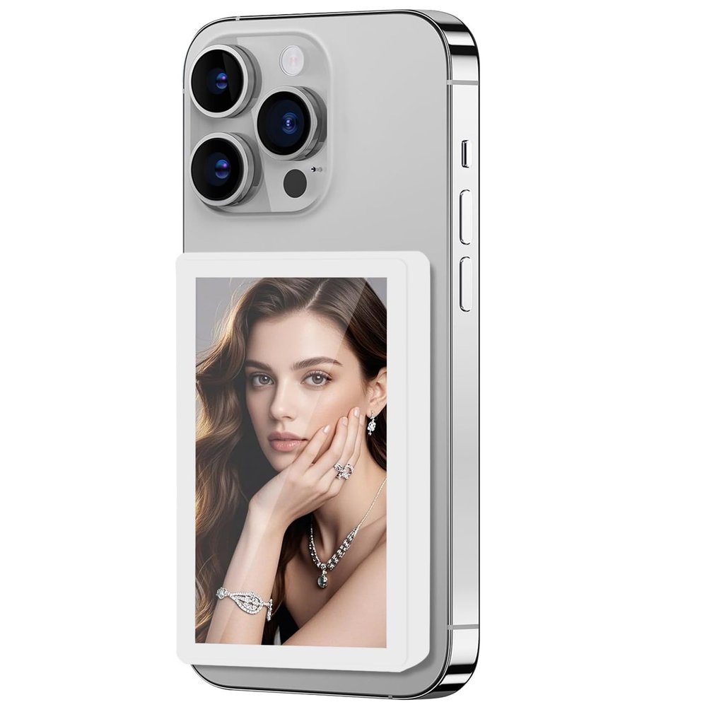 4.02" Magnetic Phone Vlog Selfie Monitor Screen, Bluetooth Remote, Back Camera Monitor for Vlog Live Stream TikTok, Wireless Connectivity, Compatible with Screen Mirroring Phone(Grey)