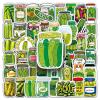 50 Packs Pickled Cucumber Stickers Water Bottles Laptop Phone Computer Guitar Skateboard Hydroflasks Pickled Vinyl Sticker Waterproof Aesthetic Trendy Decals for Kids Teens Girls Adults view 2