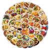 100 Packs Middle East Diet Stickers Water Bottles Laptop Phone Computer Guitar Skateboard Hydroflasks Delicious Food Vinyl Sticker Waterproof Aesthetic Trendy Decals for Kids Teens Girls Adults view 1