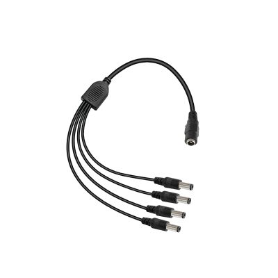 2-Pack 1 to 4 Way DC Power Splitter Cable, 5.5mm x 2.1mm, Power Adapter Cord for CCTV Security Cameras, LED Strip Lights, Surveillance Systems, and More Devices