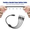 2-Pack 1 to 4 Way DC Power Splitter Cable, 5.5mm x 2.1mm, Power Adapter Cord for CCTV Security Cameras, LED Strip Lights, Surveillance Systems, and More Devices view 4
