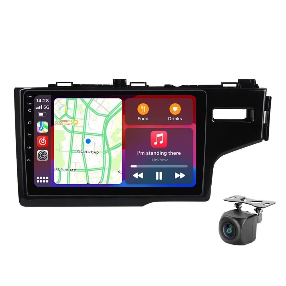 Car Radio Stereo for Honda Fit Jazz 2014-2017 RHD, Biorunn Android 9 Inch (6GB+128GB) 8-Core GPS Navigation Wireless Car-Play Android Auto Upgrade Dash Kit Head Unit IPS