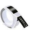 50 Pack Cruxer Replacement for Dymo A521209 3D Embossing Tape 12mm x 3m White on Black Self-Adhesive Embossed Label Replacement for Office Mate II 1540 154000 Organizer Xpress Pro 1575 Label Maker view 1