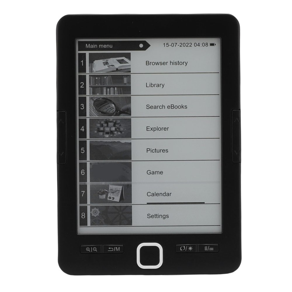 E Book Reader, 128MB 8GB 6" Touchscreen with Technology, Built in Speaker & Protective Case, ePaper, Tablet for Kids, Adults & Seniors