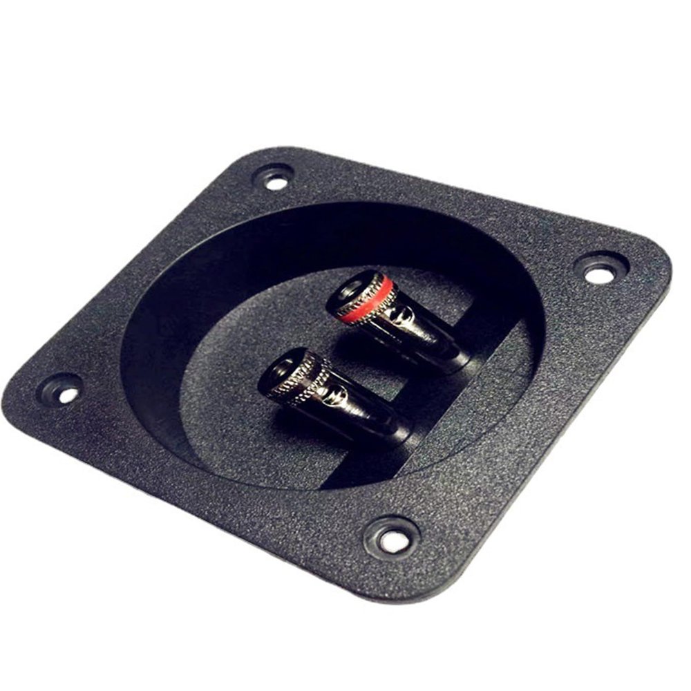 2 Way Speakers Box Clamp, Home Car Stereoes Binding Post Square Spring Cup Connectors Speakers Junction Box Back Panel