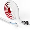 Cord Hider Raceway Kit, 39 inch Wall Cable Hider for 1-2 Cable, Silicone Material Hiding Wall Mount TV Powers Cords in Home Office, W0.75 H0.5in White view 1