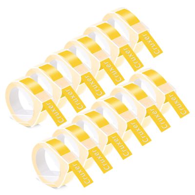 12 Pack Cruxer Replacement for Dymo A521208 3D Embossing Tape 12mm x 3m White on Yellow Self-Adhesive Embossed Label Replacement for Office Mate II 1540 154000 Organizer Xpress Pro 1575 Label Maker
