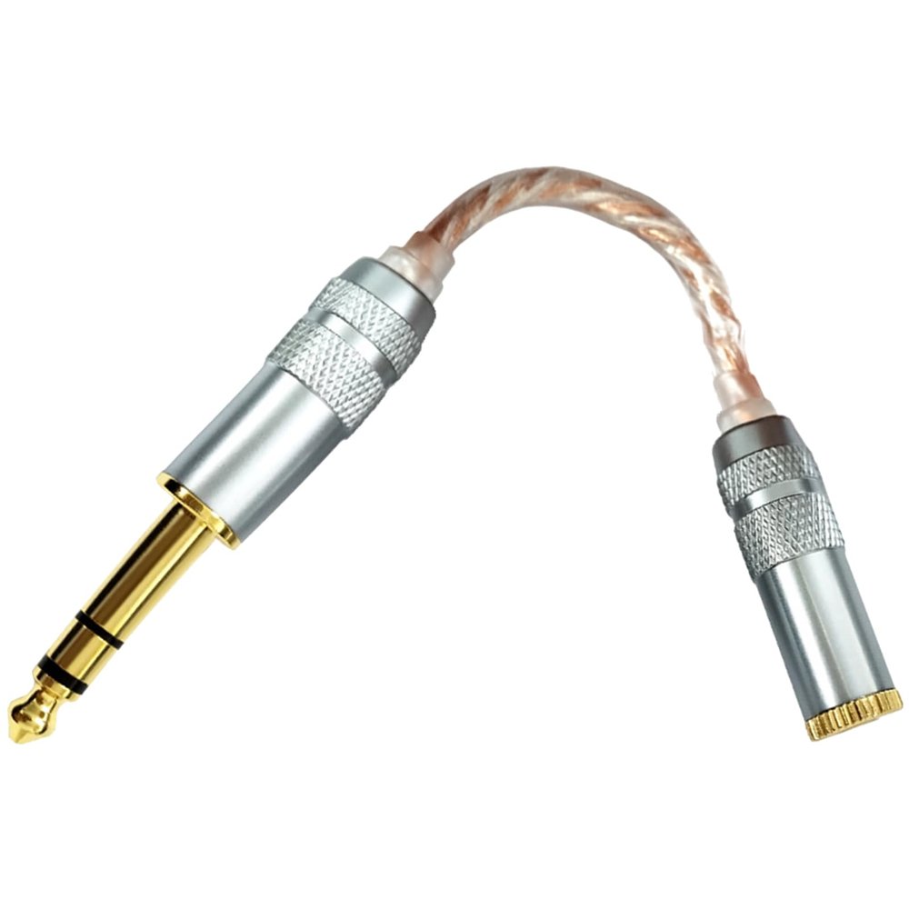 Adapter Cable 15cm 6.35mm Stereo Male to 4.4mm Balanced Female Adapter Cable Converter Cord for HiFi Headphones Devices