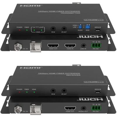 DVDO Fiber-1 18Gbps HDMI Over Optical Fiber Extender with Audio Extracting