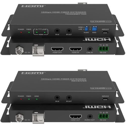DVDO Fiber-1 18Gbps HDMI Over Optical Fiber Extender with Audio Extracting